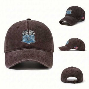 Chinga La Migra Washed Cotton Baseball Cap Cute Cat Melting Ice Pro Immigrant TS11 Washed Cap Universal Fit Dark Brown Print Your Wear