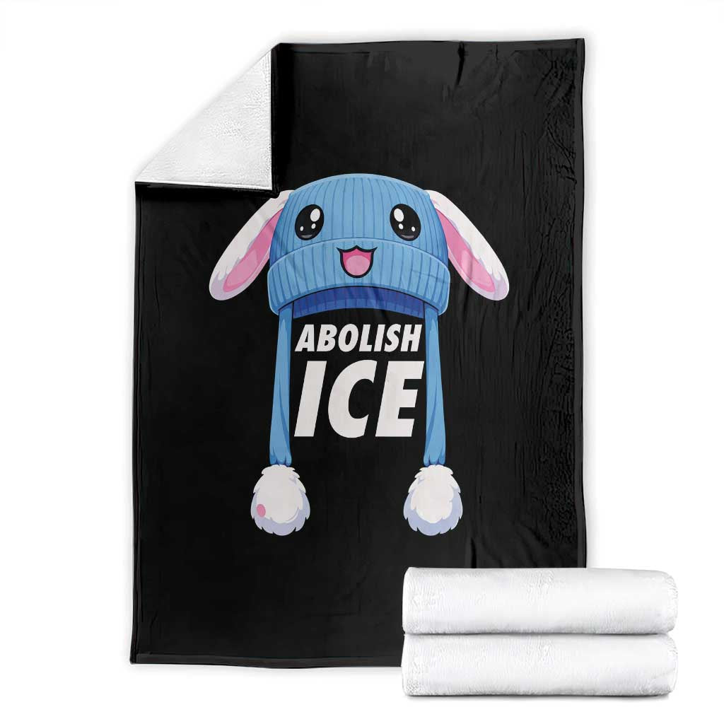 Abolish Ice Throw Blanket Blue Bunny Hat Pro Immigrant Resist Minnesota TS11 Black Print Your Wear