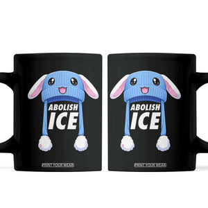 Abolish Ice Coffee Mug Blue Bunny Hat Pro Immigrant Resist Minnesota TS11 Black Print Your Wear