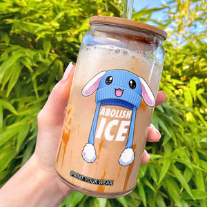 Abolish Ice Glass Can Blue Bunny Hat Pro Immigrant Resist Minnesota TS11 Black Print Your Wear