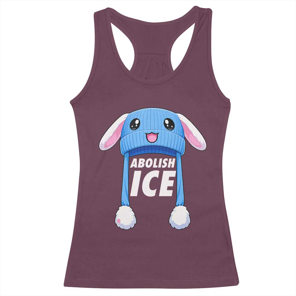 Abolish Ice Racerback Tank Top Blue Bunny Hat Pro Immigrant Resist Minnesota TS11 Maroon Print Your Wear