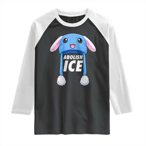 Abolish Ice Raglan Shirt Blue Bunny Hat Pro Immigrant Resist Minnesota TS11 Black White Print Your Wear