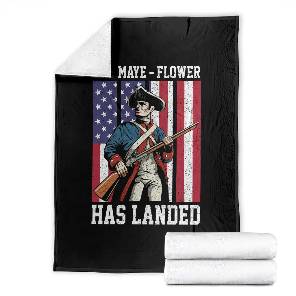 The Maye Flower Has Landed Throw Blanket Funny Minutemen Football Fan TS11 Black Print Your Wear