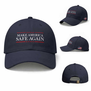 Make America Safe Again Baseball Cap Funny US Patriotic 4th of July TS11 Baseball Cap Universal Fit Navy Print Your Wear
