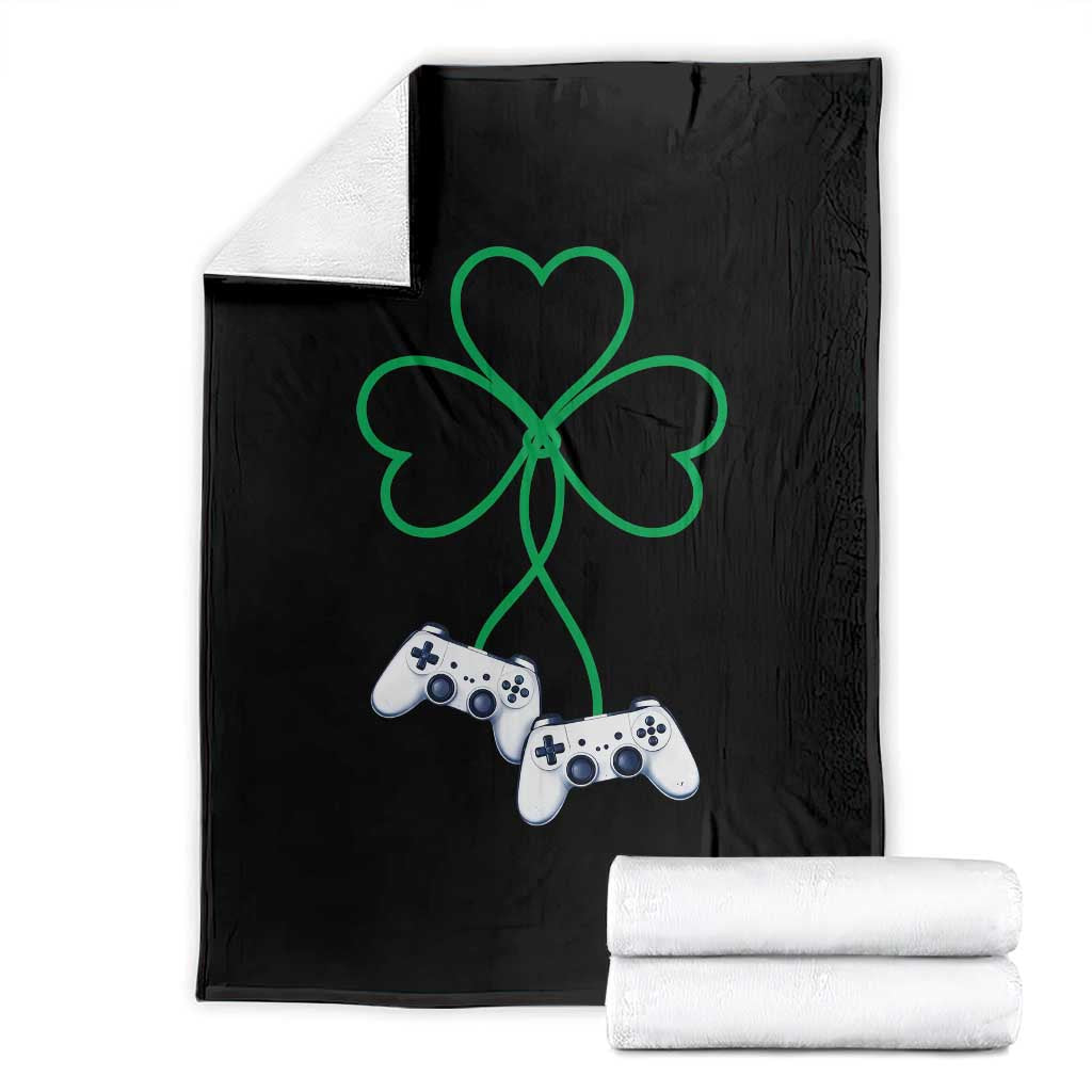 Video Game Lover St Patricks Day with Shamrock Controllers Throw Blanket TS11 Black Print Your Wear