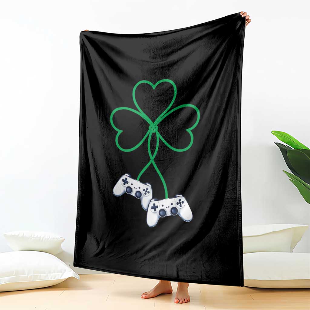 Video Game Lover St Patricks Day with Shamrock Controllers Throw Blanket TS11 Print Your Wear