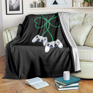 Video Game Lover St Patricks Day with Shamrock Controllers Throw Blanket TS11 Print Your Wear