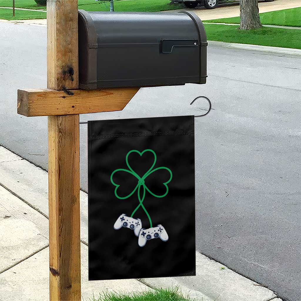 Video Game Lover St Patricks Day with Shamrock Controllers Garden Flag TS11 Print Your Wear