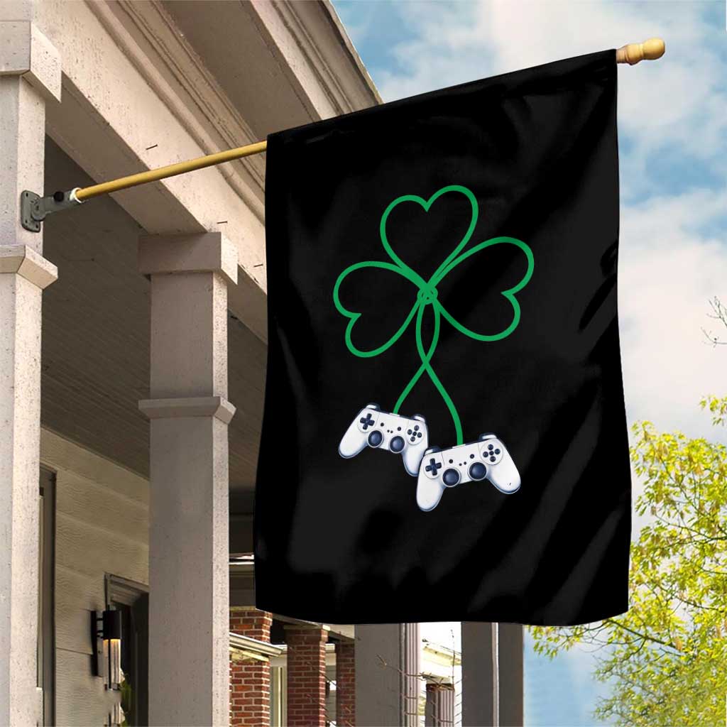 Video Game Lover St Patricks Day with Shamrock Controllers Garden Flag TS11 Print Your Wear