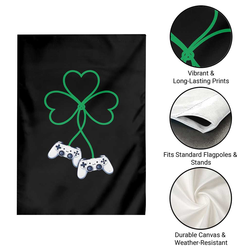 Video Game Lover St Patricks Day with Shamrock Controllers Garden Flag TS11 Print Your Wear