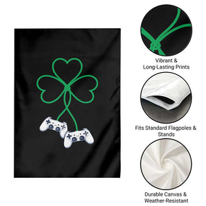 Video Game Lover St Patricks Day with Shamrock Controllers Garden Flag TS11 Print Your Wear