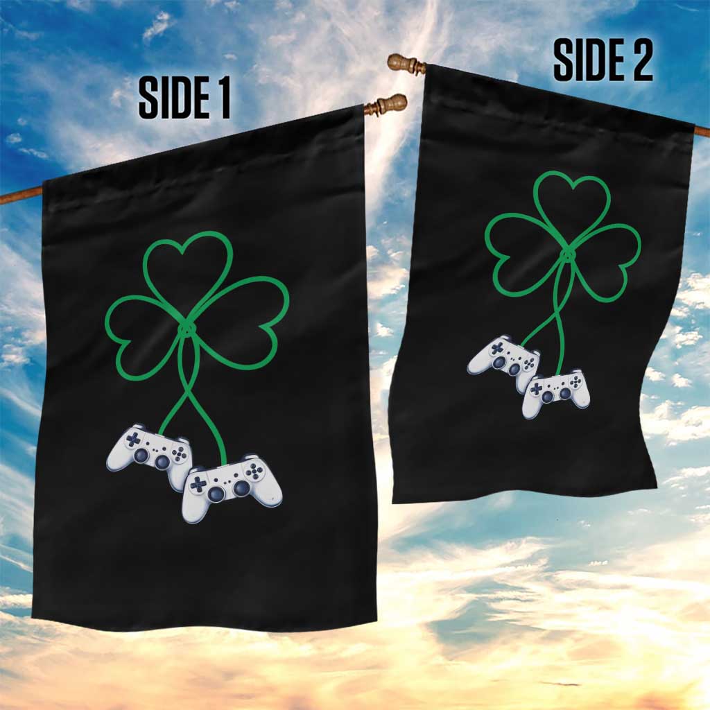 Video Game Lover St Patricks Day with Shamrock Controllers Garden Flag TS11 Print Your Wear