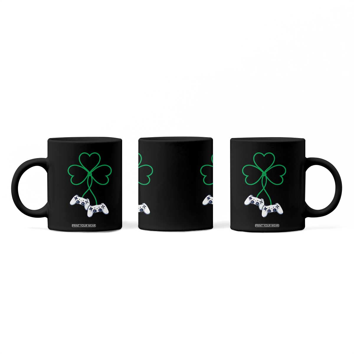 Video Game Lover St Patricks Day with Shamrock Controllers Coffee Mug TS11 Print Your Wear
