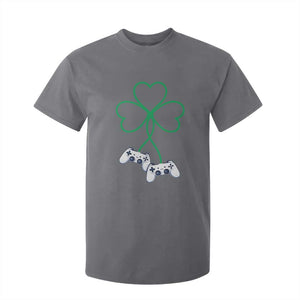 Video Game Lover St Patricks Day with Shamrock Controllers T Shirt For Kid TS11 Charcoal Print Your Wear