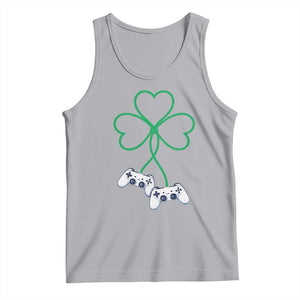 Video Game Lover St Patricks Day with Shamrock Controllers Tank Top TS11 Athletic Heather Print Your Wear