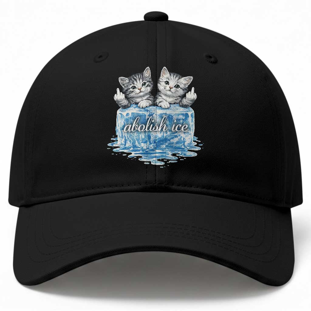 Abolish Ice Baseball Cap Cute Cat Melting Ice Pro Immigrant TS11 Print Your Wear