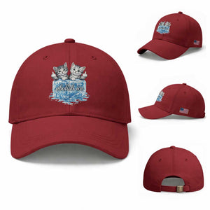 Abolish Ice Baseball Cap Cute Cat Melting Ice Pro Immigrant TS11 Baseball Cap Universal Fit Cherry Red Print Your Wear