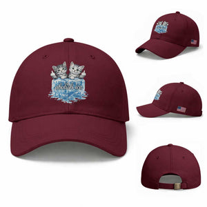 Abolish Ice Baseball Cap Cute Cat Melting Ice Pro Immigrant TS11 Baseball Cap Universal Fit Maroon Print Your Wear