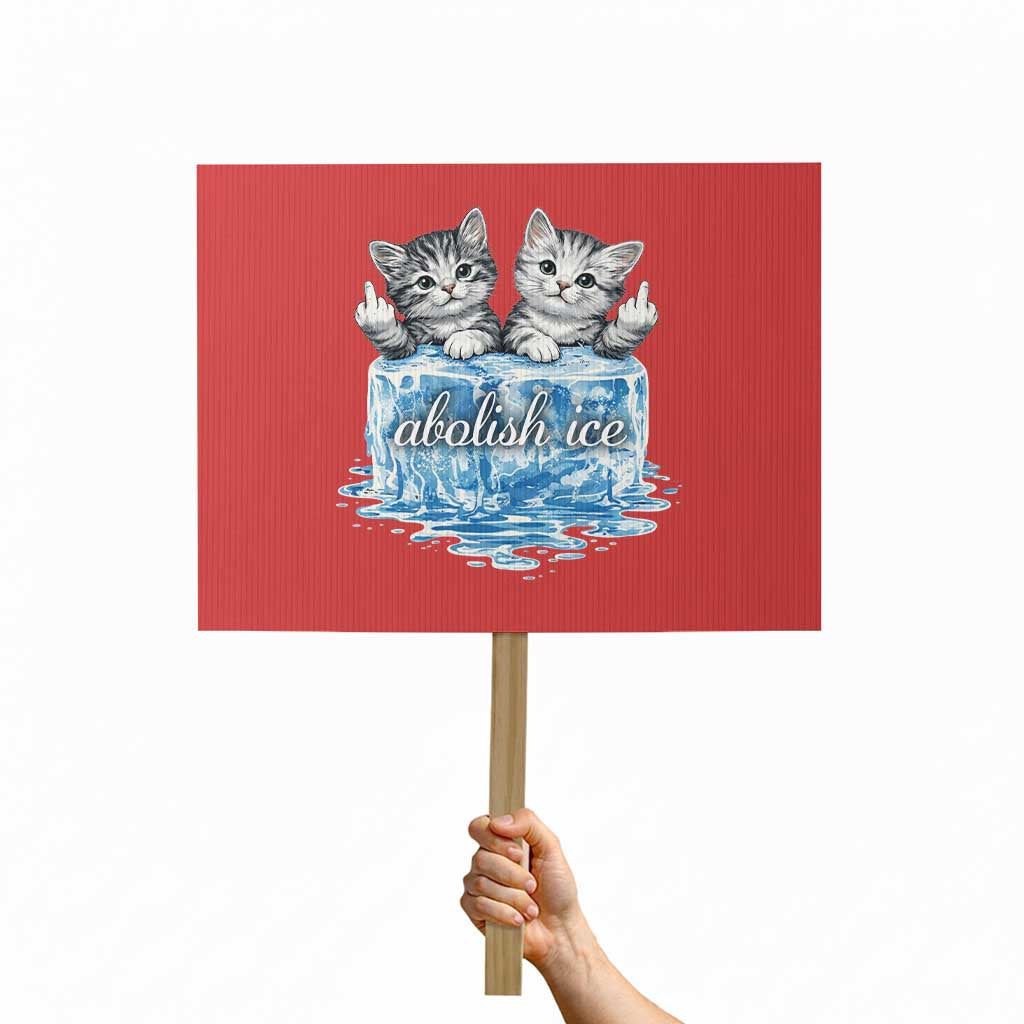 Abolish Ice Protest Sign Cute Cat Melting Ice Pro Immigrant TS11 Horizontal 18