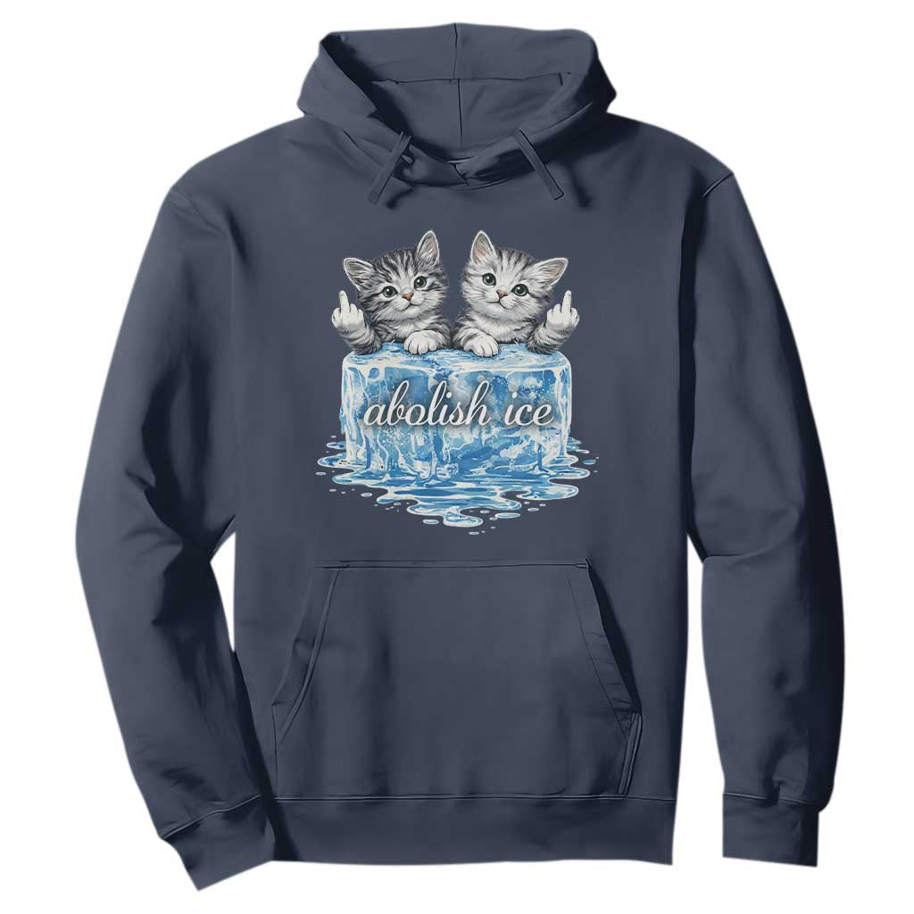 Abolish Ice Hoodie Cute Cat Melting Ice Pro Immigrant TS11 Navy Print Your Wear