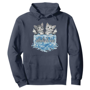Abolish Ice Hoodie Cute Cat Melting Ice Pro Immigrant TS11 Navy Print Your Wear