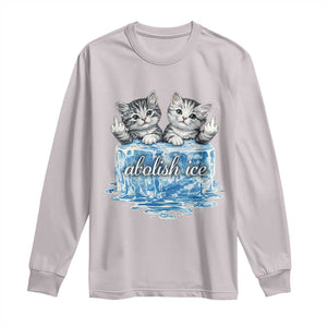 Abolish Ice Long Sleeve Shirt Cute Cat Melting Ice Pro Immigrant TS11 Ice Gray Print Your Wear