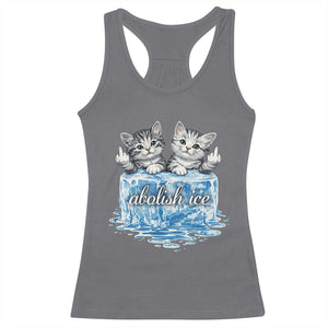 Abolish Ice Racerback Tank Top Cute Cat Melting Ice Pro Immigrant TS11 Charcoal Print Your Wear