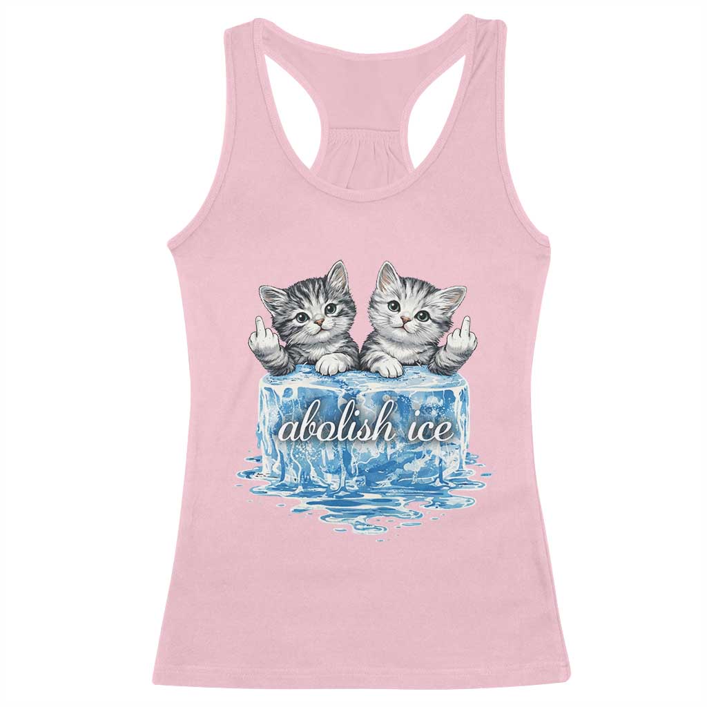 Abolish Ice Racerback Tank Top Cute Cat Melting Ice Pro Immigrant TS11 Light Pink Print Your Wear