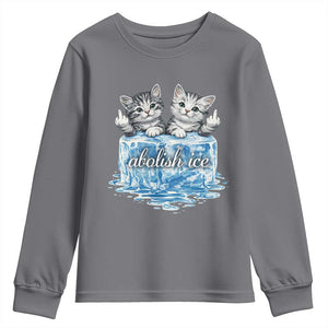 Abolish Ice Youth Sweatshirt Cute Cat Melting Ice Pro Immigrant TS11 Charcoal Print Your Wear