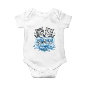 Fck Ice Baby Onesie Cute Cat Melting Ice Pro Immigrant TS11 White Print Your Wear