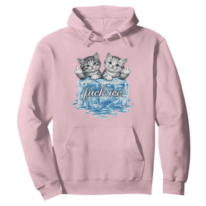 Fck Ice Hoodie Cute Cat Melting Ice Pro Immigrant TS11 Light Pink Print Your Wear