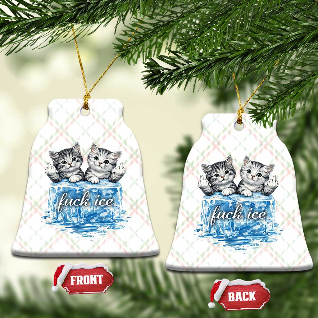 Fck Ice Ceramic Ornament Cute Cat Melting Ice Pro Immigrant TS11 Print Your Wear