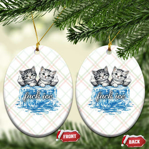 Fck Ice Ceramic Ornament Cute Cat Melting Ice Pro Immigrant TS11 Print Your Wear