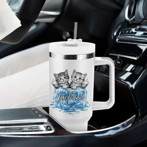 Fck Ice Tumbler With Handle Cute Cat Melting Ice Pro Immigrant TS11 Print Your Wear