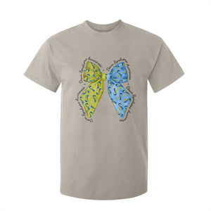Down Syndrome Awareness Coquette Bow Ribbon T Shirt For Kid TS11 Sand Print Your Wear