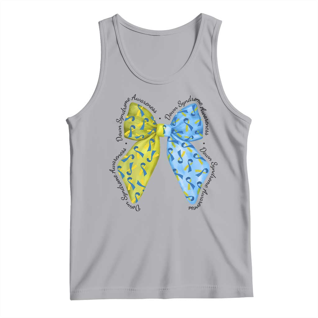 Down Syndrome Awareness Coquette Bow Ribbon Tank Top TS11 Athletic Heather Print Your Wear