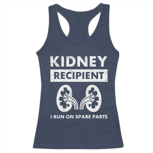 Kidney Recipient Run On Spare Parts Racerback Tank Top Matching Recovery TS11 Navy Print Your Wear