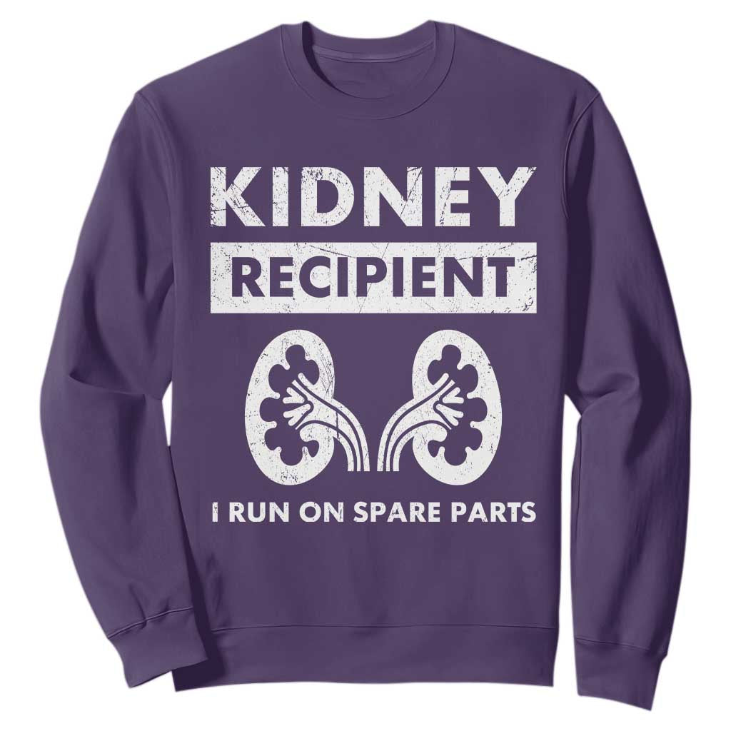 Kidney Recipient Run On Spare Parts Sweatshirt Matching Recovery TS11 Purple Print Your Wear