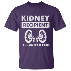 Kidney Recipient T Shirt - Run On Spare Parts Matching Transplant Recovery Humor Tee TS11 Purple Print Your Wear