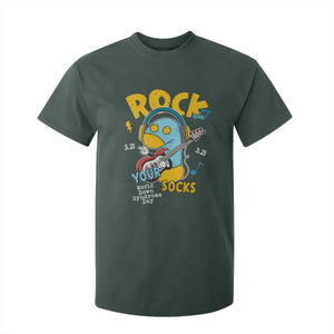 Funny Rock Your Socks T Shirt For Kid World Down Syndrome Day WDSD TS11 Dark Forest Green Print Your Wear