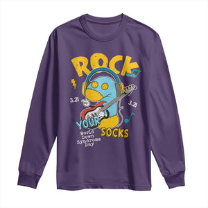 Funny Rock Your Socks Long Sleeve Shirt World Down Syndrome Day WDSD TS11 Purple Print Your Wear