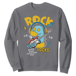 Funny Rock Your Socks Sweatshirt World Down Syndrome Day WDSD TS11 Charcoal Print Your Wear