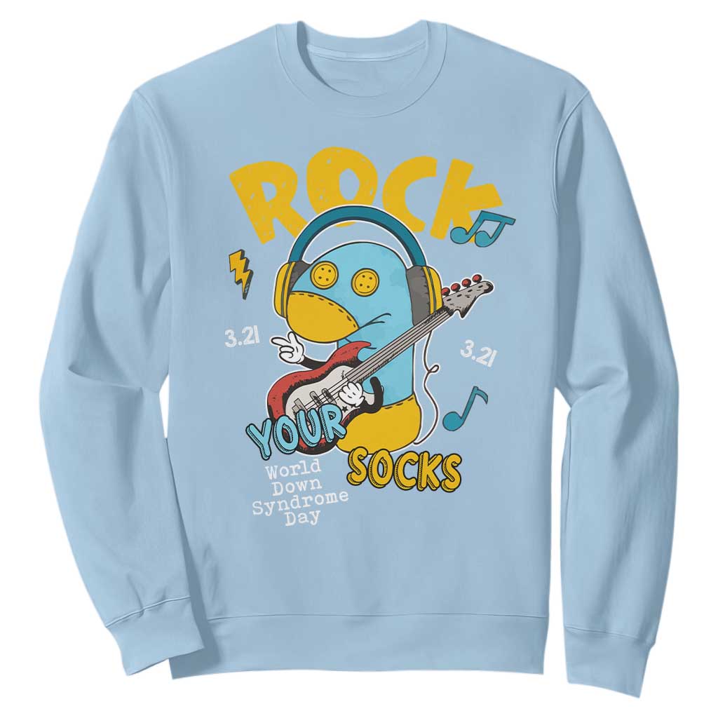 Funny Rock Your Socks Sweatshirt World Down Syndrome Day WDSD TS11 Light Blue Print Your Wear