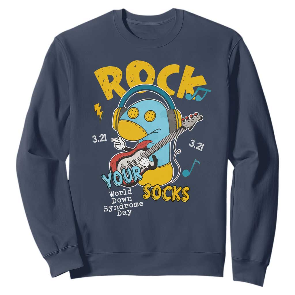 Funny Rock Your Socks Sweatshirt World Down Syndrome Day WDSD TS11 Navy Print Your Wear