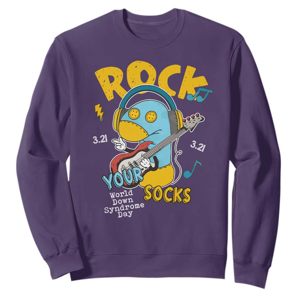 Funny Rock Your Socks Sweatshirt World Down Syndrome Day WDSD TS11 Purple Print Your Wear