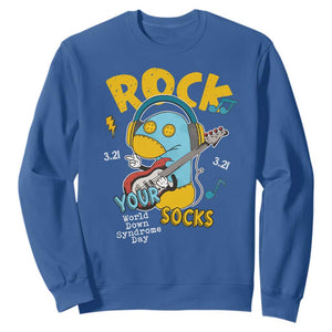 Funny Rock Your Socks Sweatshirt World Down Syndrome Day WDSD TS11 Royal Blue Print Your Wear