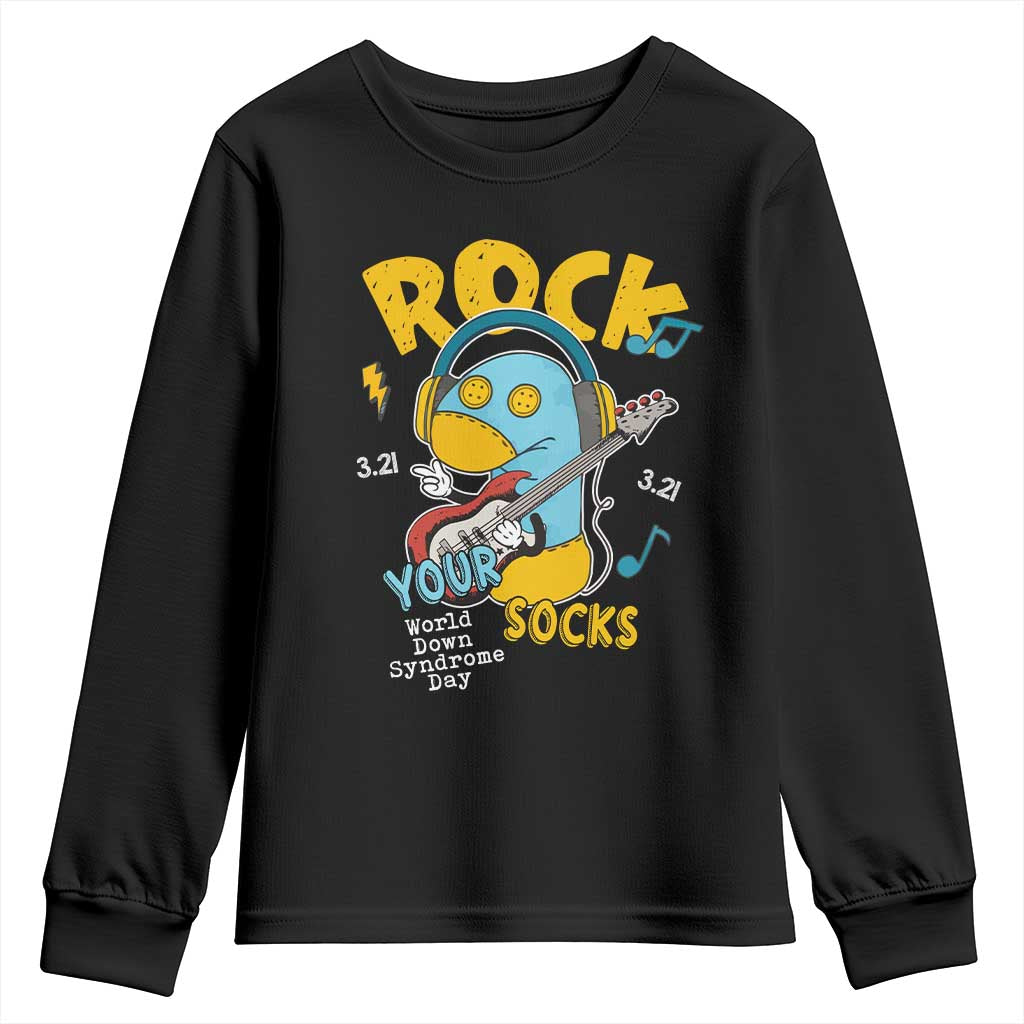 Funny Rock Your Socks Youth Sweatshirt World Down Syndrome Day WDSD TS11 Black Print Your Wear