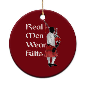 Funny Scottish Pride Ceramic Ornament Real Men Wear Kits Tartan Bagpipe TS11 1pc Red Print Your Wear