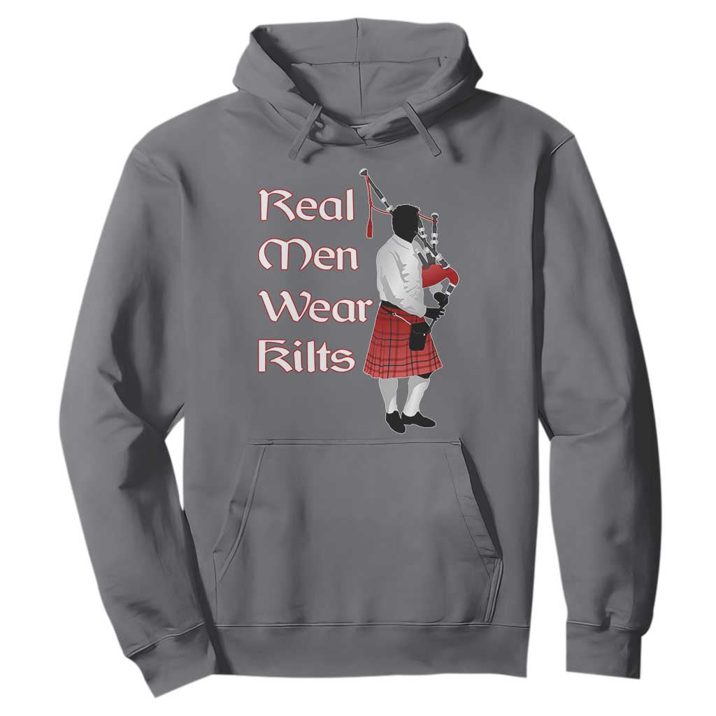 Funny Scottish Pride Hoodie Real Men Wear Kits Tartan Bagpipe TS11 Charcoal Print Your Wear