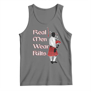Funny Scottish Pride Tank Top Real Men Wear Kits Tartan Bagpipe TS11 Black Heather Print Your Wear